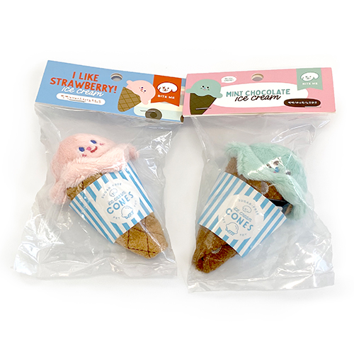 【BITE ME】ペット用玩具（ミントチョコorいちごアイスクリーム）